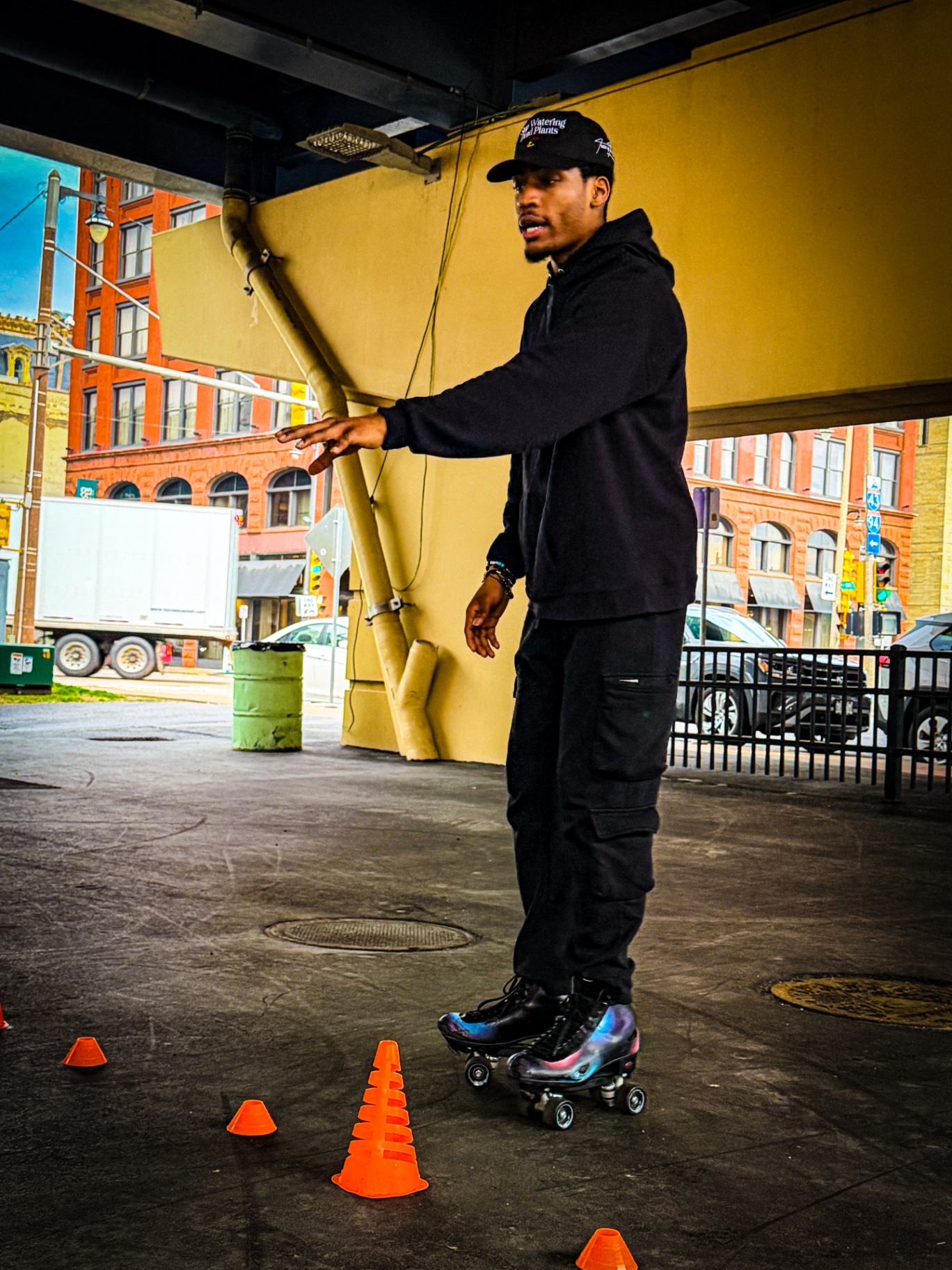 Skates in motion